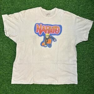 Vintage 2000s naruto graffiti text graphic tee